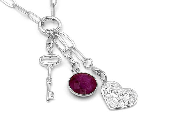 Key Hammered Heart Birthstone Set | The Perfect Gift | LINK, design your own