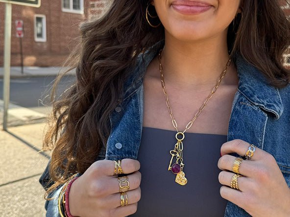Key Hammered Heart Birthstone Set | The Perfect Gift | LINK, design your own
