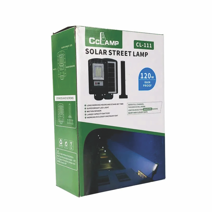 LÁMPARA DE 120W REFLECTOR SOLAR EXTERIORES PANEL SOLAR CL111