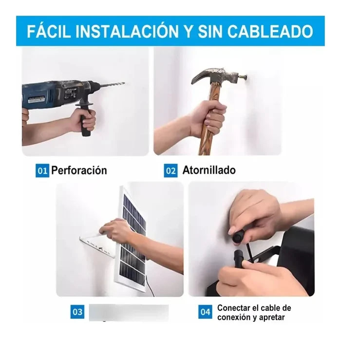 LÁMPARA REFLECTOR SOLAR 100W LED EXTERIOR IP66 PANEL SOLAR