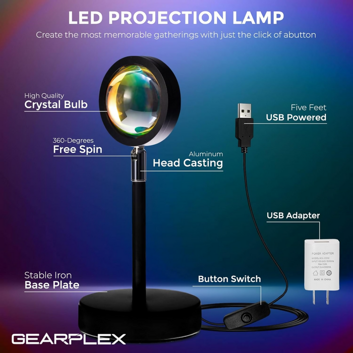 LÁMPARA SUNSET RGB EFECTO ATARDECER DECORACIÓN VIDEOS TIKTOK
