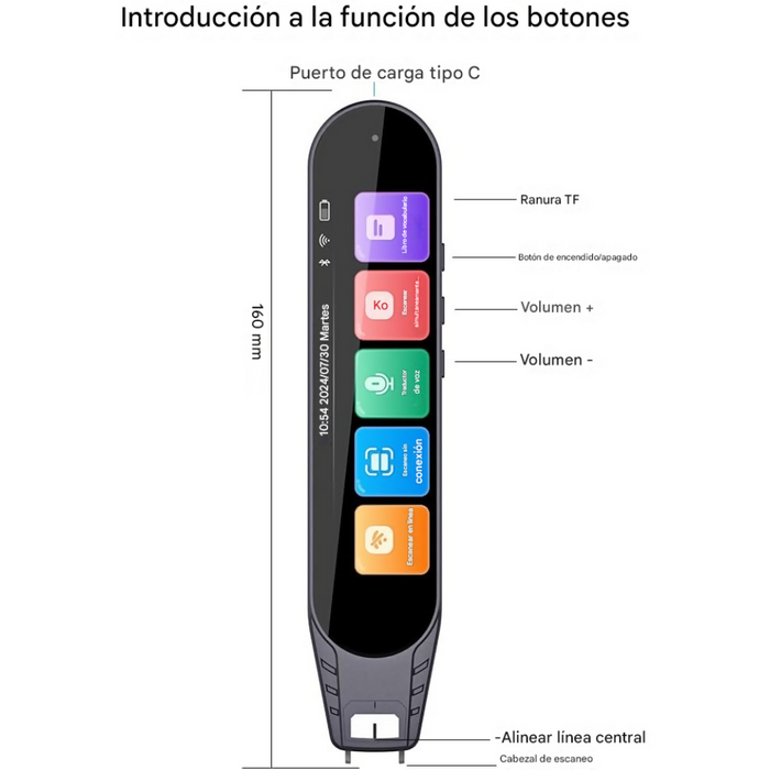 LÁPIZ PLUMA TRADUCTORA IDIOMAS TEXTO A VOZ 142 IDIOMAS B400 NEGRO