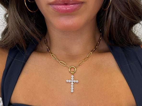 Large Sparkling Cross Pendant | LINK, design your own