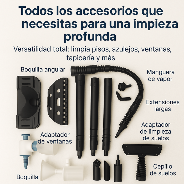 LIMPIADOR A VAPOR DESINFECTANTE MULTIUSOS RENAOHUSE 1500W