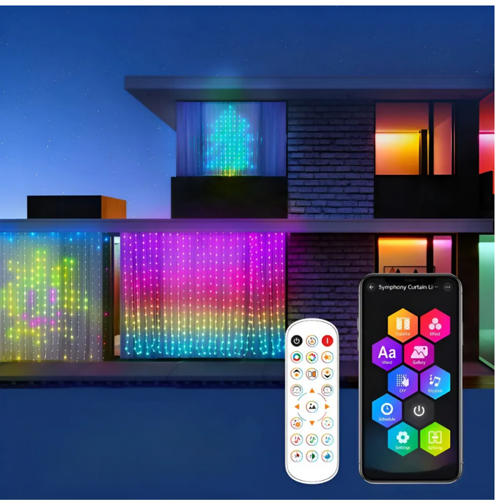 LUZ NAVIDAD CORTINA LED INTELIGENTE ALEXA CONTROL REMOTO 1