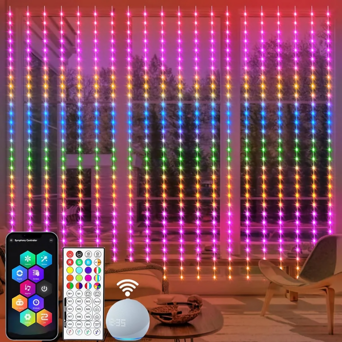 LUZ NAVIDAD CORTINA LED INTELIGENTE ALEXA CONTROL REMOTO 1