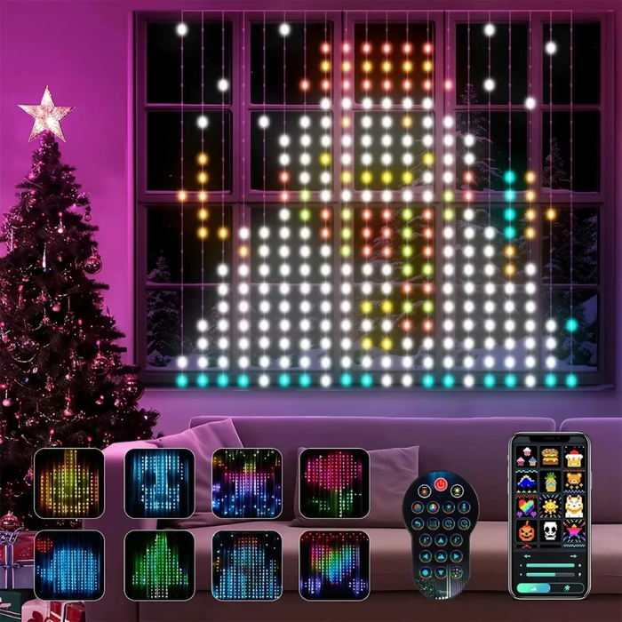 LUZ NAVIDAD CORTINA LED INTELIGENTE ALEXA CONTROL REMOTO 1