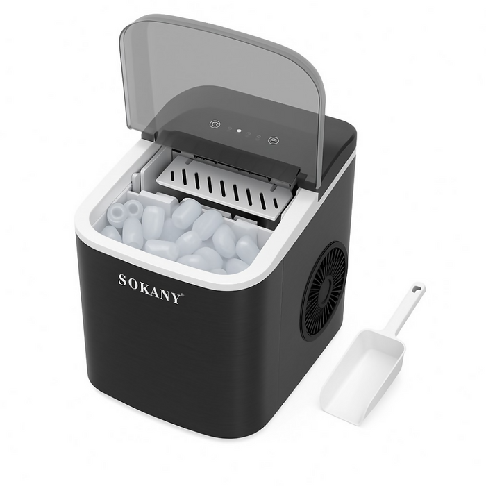 MÁQUINA DE HIELO PORTÁTIL CUBITOS, HASTA 26LBS SOKANY