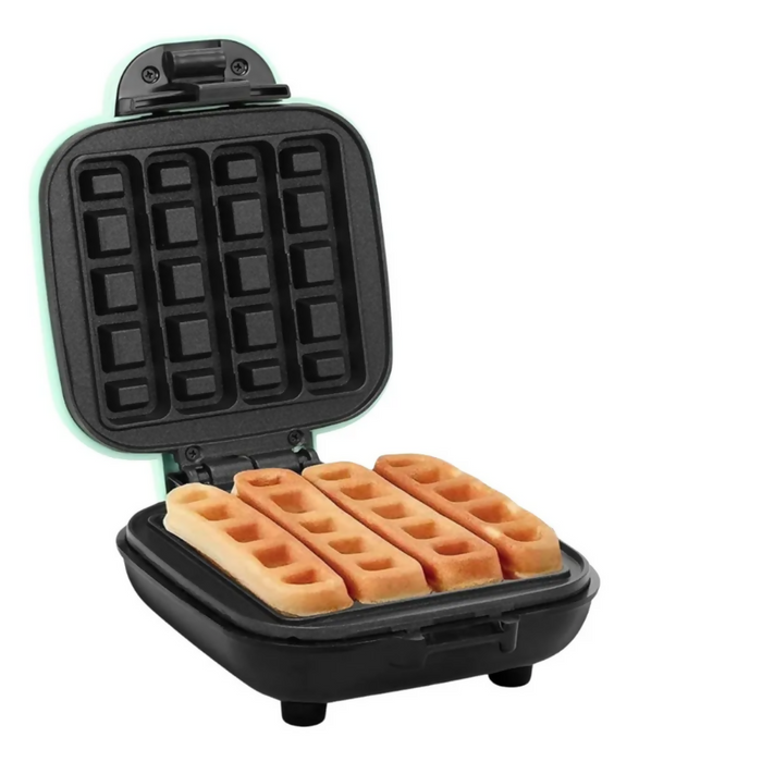 MAQUINA MINI WAFLERA FIGURAS PALITOS ANTIADHERENTE 420W
