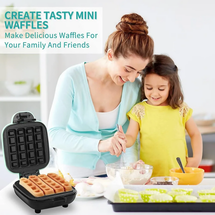 MAQUINA MINI WAFLERA FIGURAS PALITOS ANTIADHERENTE 420W