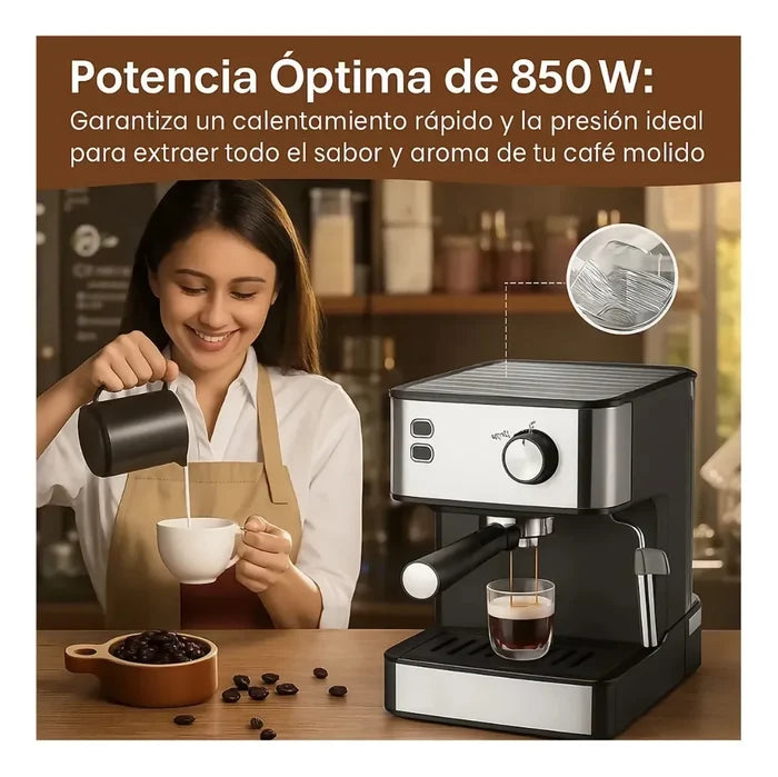 MÁQUINA PARA CAFÉ EXPRESO CAPUCHINO LATTE 850W 20BAR REGALO ☕✨