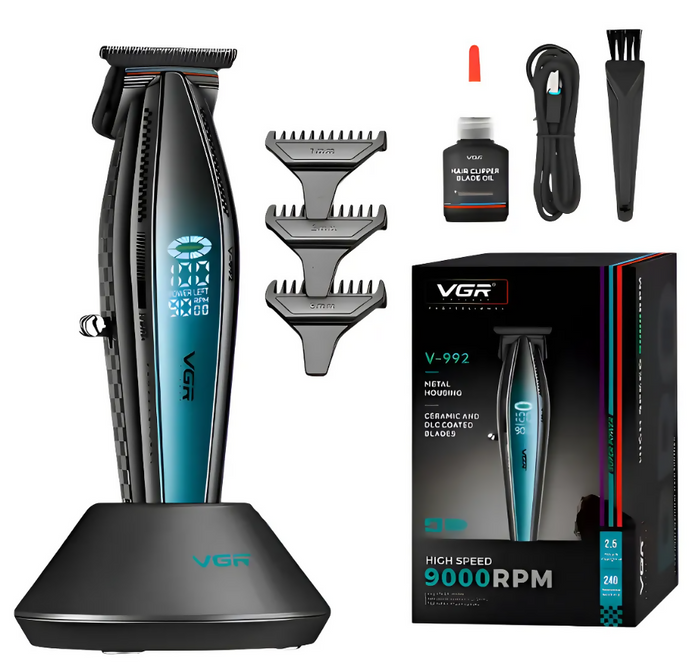 MÁQUINA PATILLERA VGR V-992 INALÁMBRICA PROFESIONAL 9000RPM NEGRO 110V