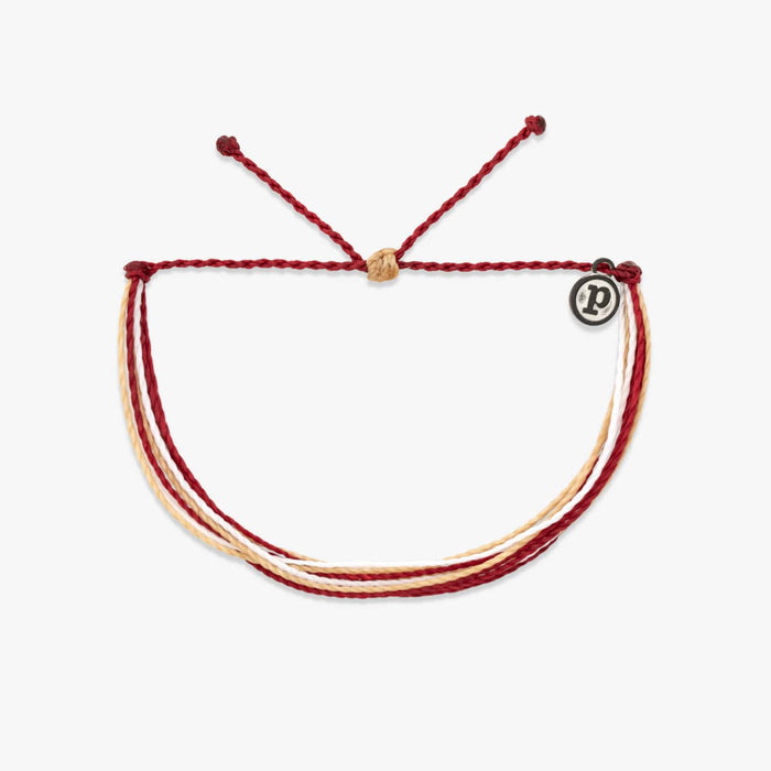 Maroon, Tan & White Bracelet