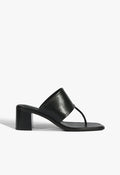 Martha Block Leather Sandal 5 Black Leather - Schutz Shoes