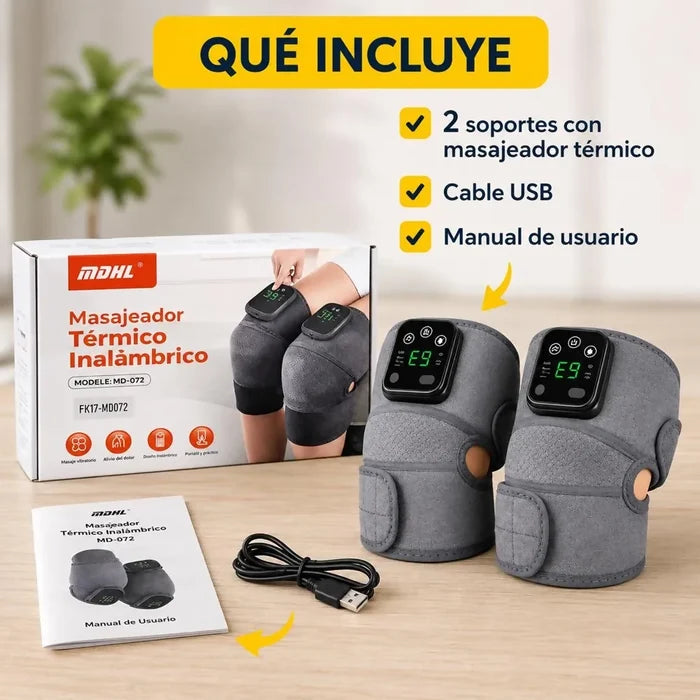 MASAJEADOR MULTIFUNCIONAL ELÉCTRICO 3 EN 1 DE RODILLA CODO Y HOMBRO CON CALOR Y VIBRACIÓN