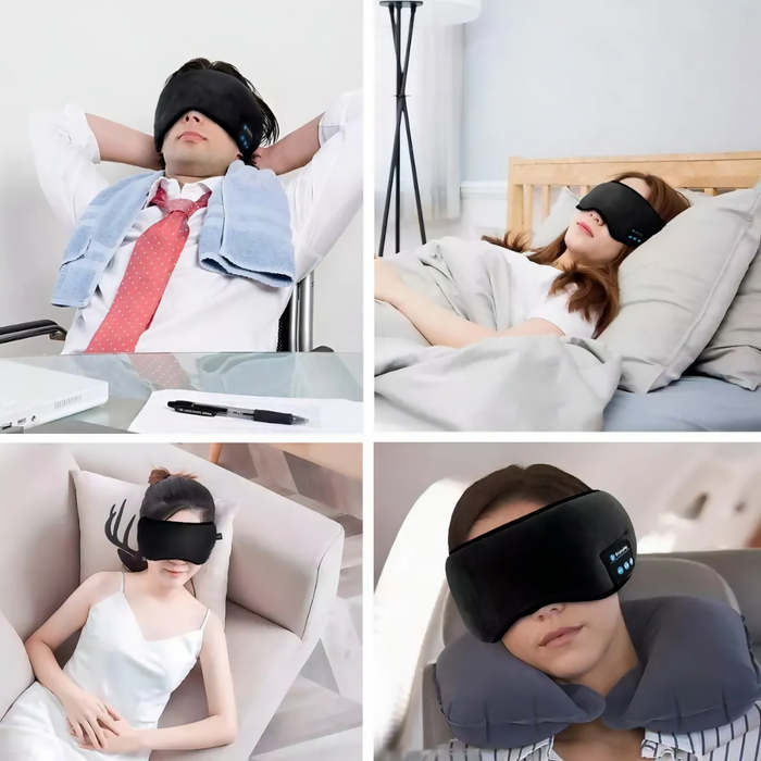 MÁSCARA PARA DORMIR MIDY CON AURICULARES BLUETOOTH INALÁMBRICOS GRIS OSCURO