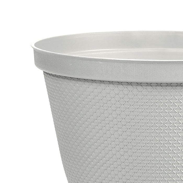 Matera Redonda Rafia 25 Cm con Plato Gris Hielo