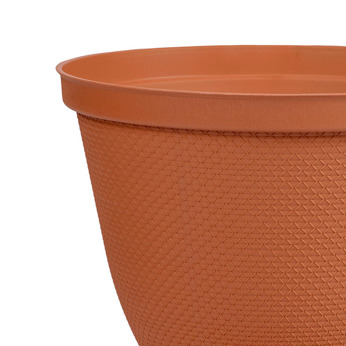 Matera Redonda Rafia 25 Cm con Plato Terracota