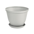 Matera Redonda Rafia 30 Cm con Plato Gris Hielo
