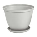 Matera Redonda Rafia 35 Cm con Plato Gris Hielo