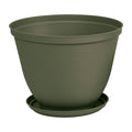 Matera Redonda Rafia 35 Cm con Plato Verde Musgo