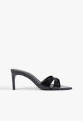 Maxie Mule Mid Leather Sandal 5 Black Leather - Schutz Shoes