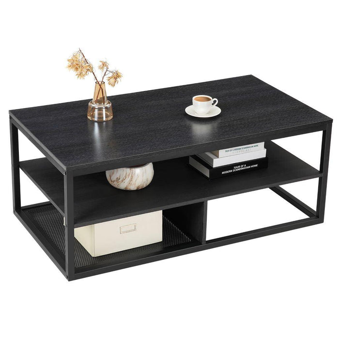 MESA DE CENTRO DESTY, WENGUE, CON DOS ENTREPAÑOS