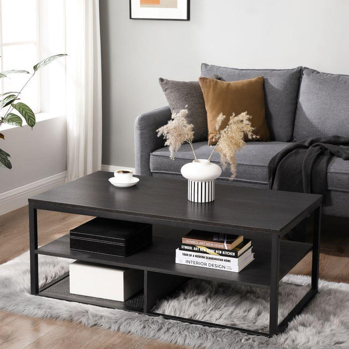 MESA DE CENTRO DESTY, WENGUE, CON DOS ENTREPAÑOS