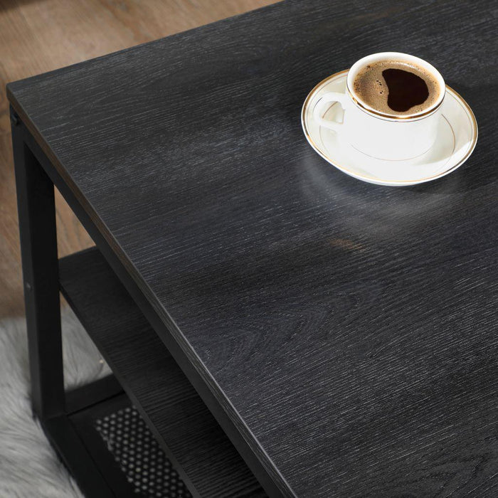 MESA DE CENTRO DESTY, WENGUE, CON DOS ENTREPAÑOS