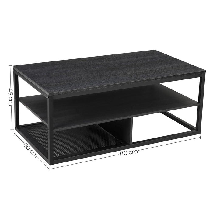 MESA DE CENTRO DESTY, WENGUE, CON DOS ENTREPAÑOS