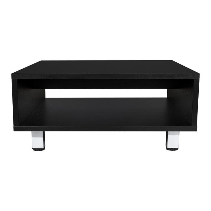 MESA DE CENTRO PITY, WENGUE, CON PATAS EN ACERO CROMADO