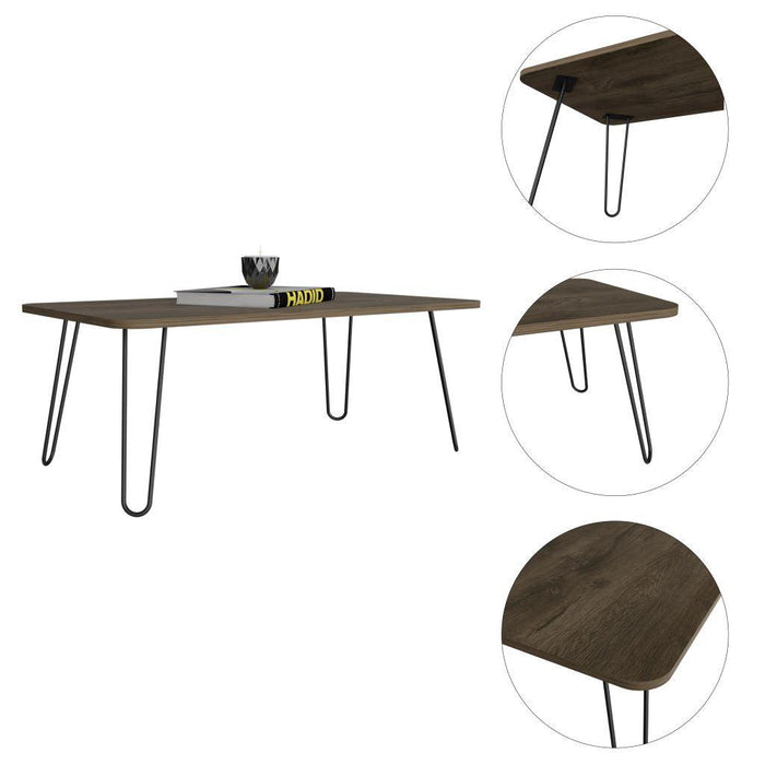 MESA DE CENTRO RONY, NOGAL, IDEAL PARA CUATRO PUESTOS