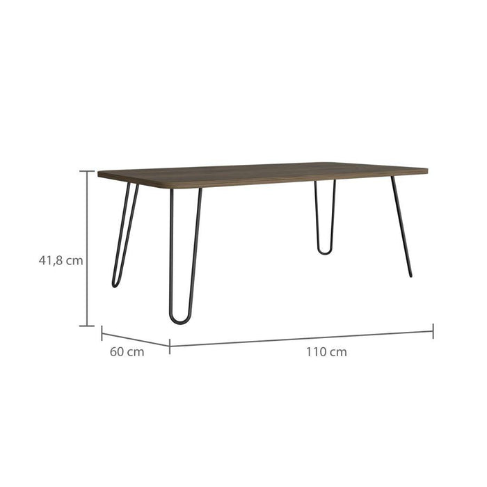 MESA DE CENTRO RONY, NOGAL, IDEAL PARA CUATRO PUESTOS