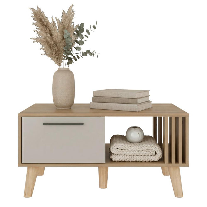 Mesa de Centro Vanez II, Capri y Fresno Europeo, Fácil de armar