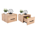 MESA DE NOCHE FLOTANTE BOA, MACADAMIA, CON ESPACIO PARA COLOCAR OBJETOS DECORATIVOS ZF X2