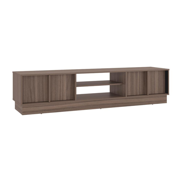 Mesa Para Tv Caobe, Avellana y Wengue, Para Televisor de Hasta 75 Pulgadas con cuatro puertas