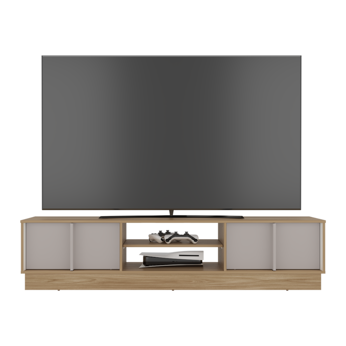 Mesa Para Tv Caobe, Fresno Europeo y Capri, Para Televisor de Hasta 75 Pulgadas con cuatro puertas