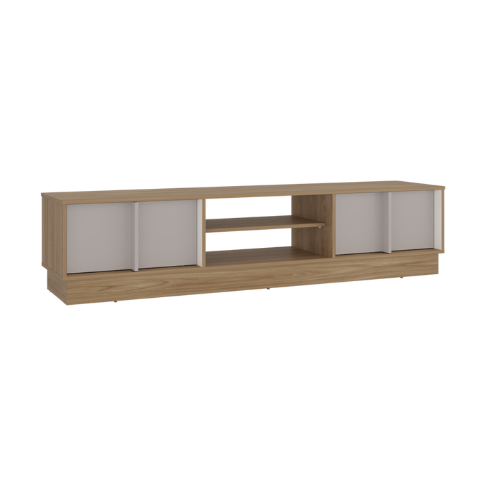 Mesa Para Tv Caobe, Fresno Europeo y Capri, Para Televisor de Hasta 75 Pulgadas con cuatro puertas