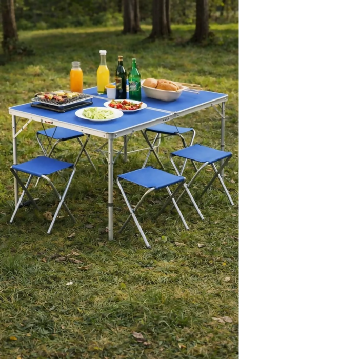 MESA PLEGABLE CAMPING PICNIC JARDIN 4 SILLAS BANCOS