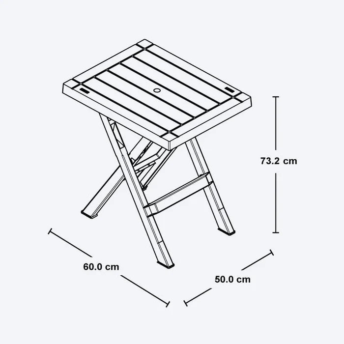 Mesa Plegable Rectangular Barú Gris Hielo