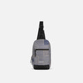 A Sherpani Metro Passport Anti-theft Reversible Sling, front view showing lockable pocket and main strap on white background. #color_passport-print