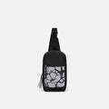 A Sherpani Metro Sakura Anti-theft Reversible Sling, front view showing strap & lockable pockets on white backdrop. #color_sakura-signature