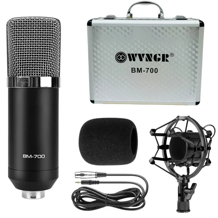 MICRÓFONO CONDENSADOR ESTUDIO PROFESIONAL BM700 CON ESTUCHE