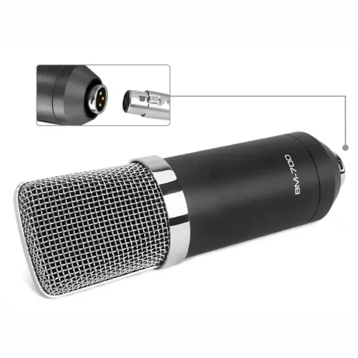 MICRÓFONO CONDENSADOR ESTUDIO PROFESIONAL BM700 CON ESTUCHE