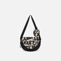 A Sherpani Milli Ciao Mini Messenger, front view showing lockable front zipper pocket against white background.  #color_ciao-print