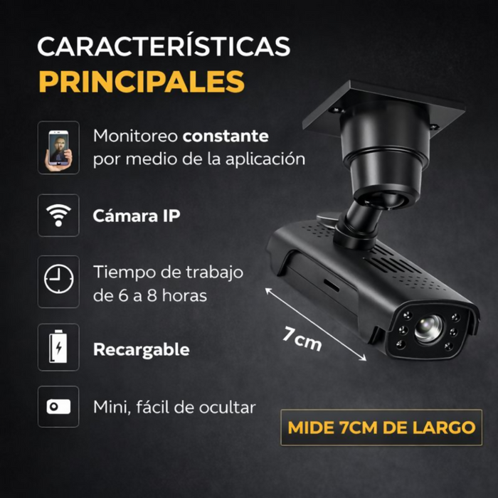 MINI CAMARA SEGURIDAD VIGILANCIA ESPIA RECARGABLE WIFI