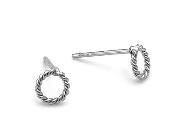 Mini Twist Rope Circle Stud Earrings | LINK, design your own