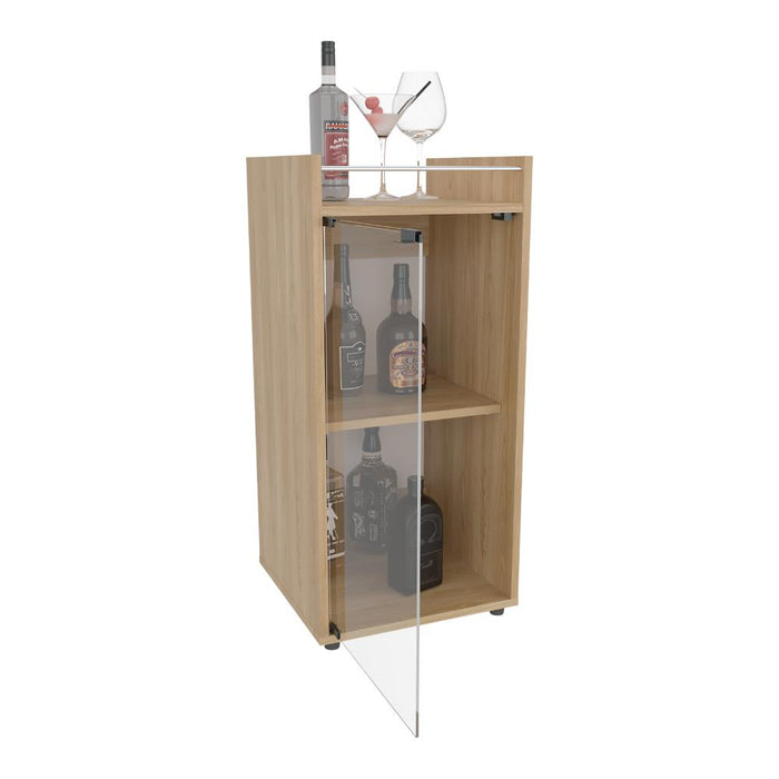 MiniBar Theba, Fresno Europeo, con espacio para botellas de vino y copas ZF
