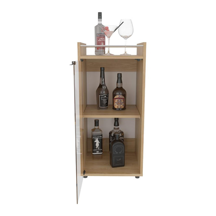 MiniBar Theba, Fresno Europeo, con espacio para botellas de vino y copas ZF