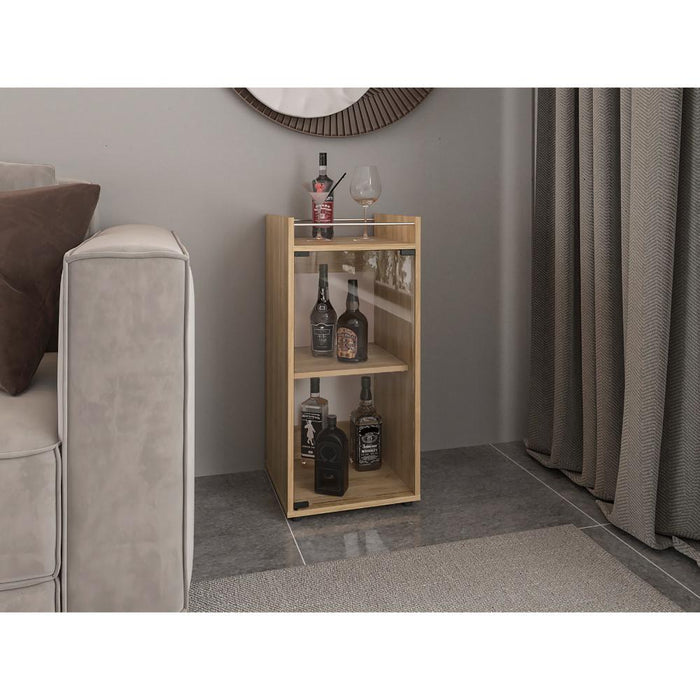 MiniBar Theba, Fresno Europeo, con espacio para botellas de vino y copas ZF